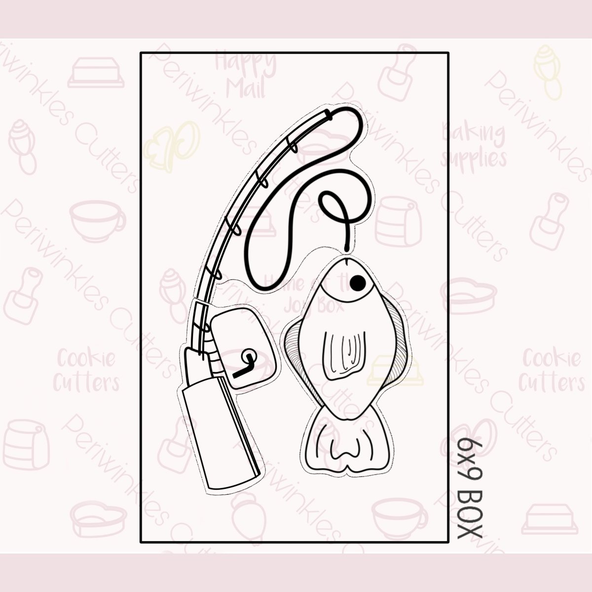 Build a Fishing Rod 3 Pieces Set Cookie Cutter - Periwinkles Cutters