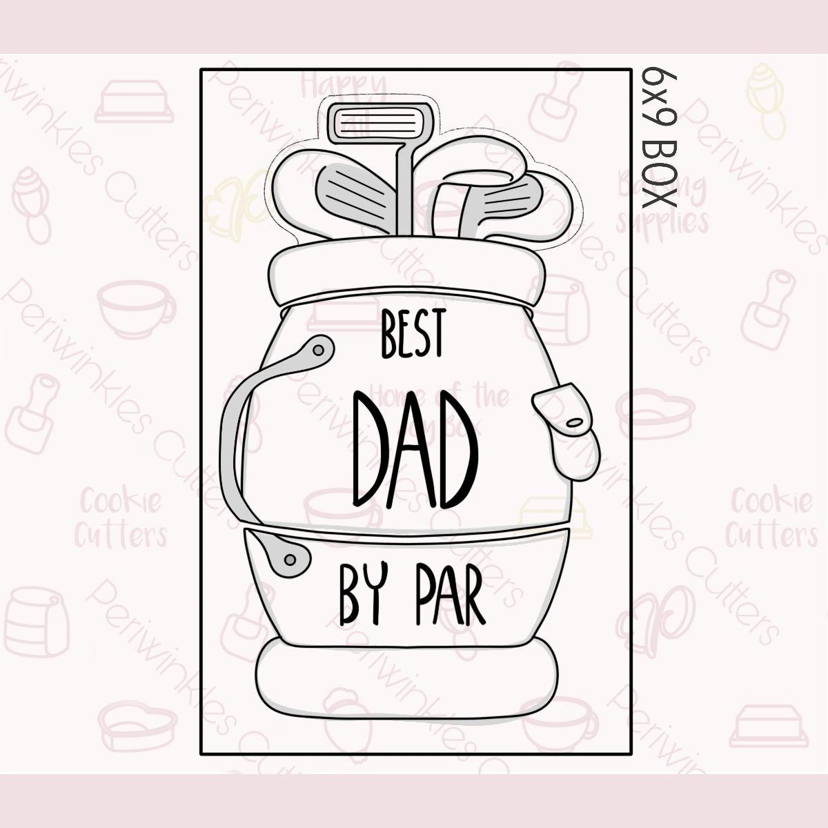 Build a Golf Bag 3 Pieces Set Cookie Cutter - Periwinkles Cutters