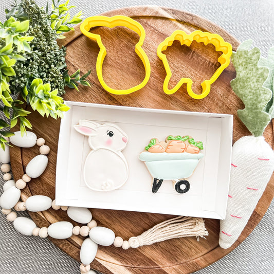 Bunny and Carrots Set of 2 Cookie Cutter - Periwinkles Cutters