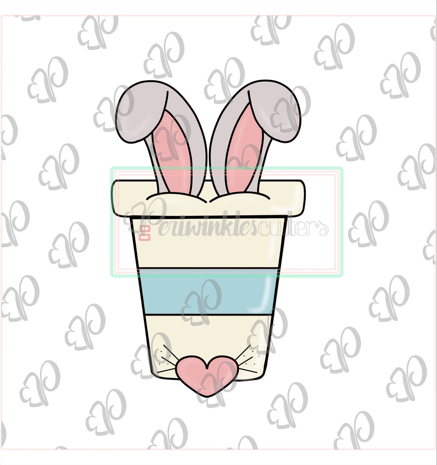 Bunny Coffee Latte Cup Cutter - Design by Sweet Sugar Crumbs - Periwinkles Cutters