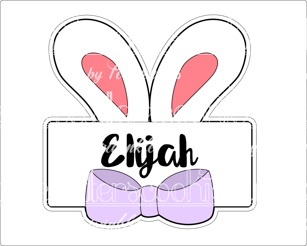 Bunny Ears Plaque Cookie Cutter - Periwinkles Cutters