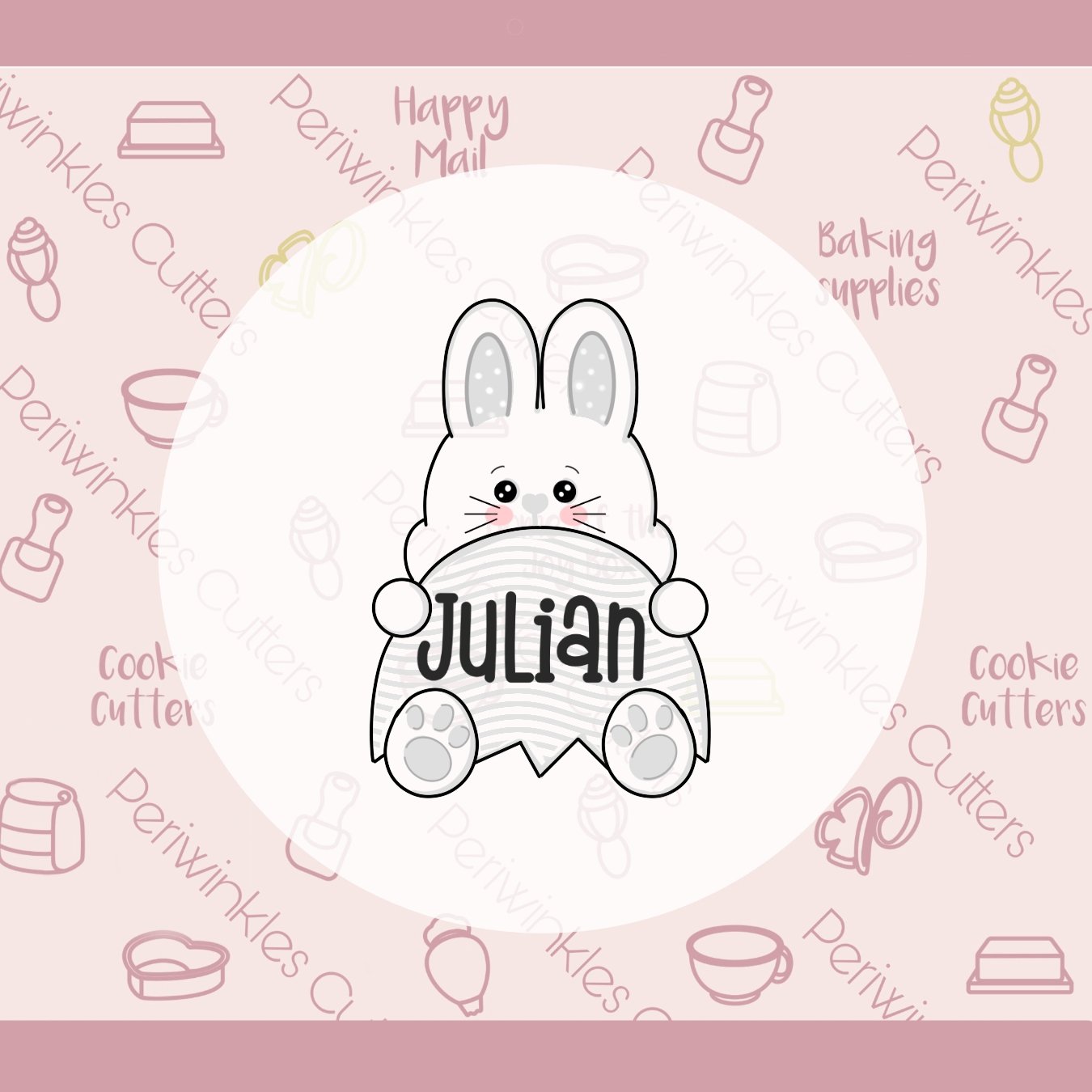 Bunny Shell Cookie Cutter - Periwinkles Cutters