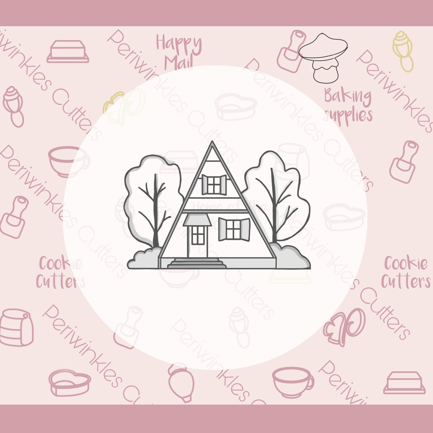 Cabin Scene Cookie Cutter - Periwinkles Cutters