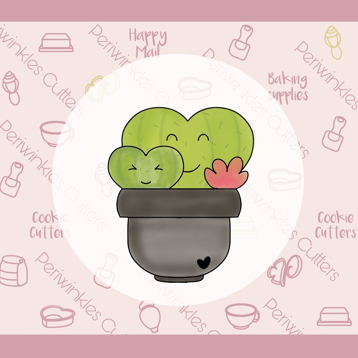 Cactus Love Pot Cookie Cutter - Periwinkles Cutters