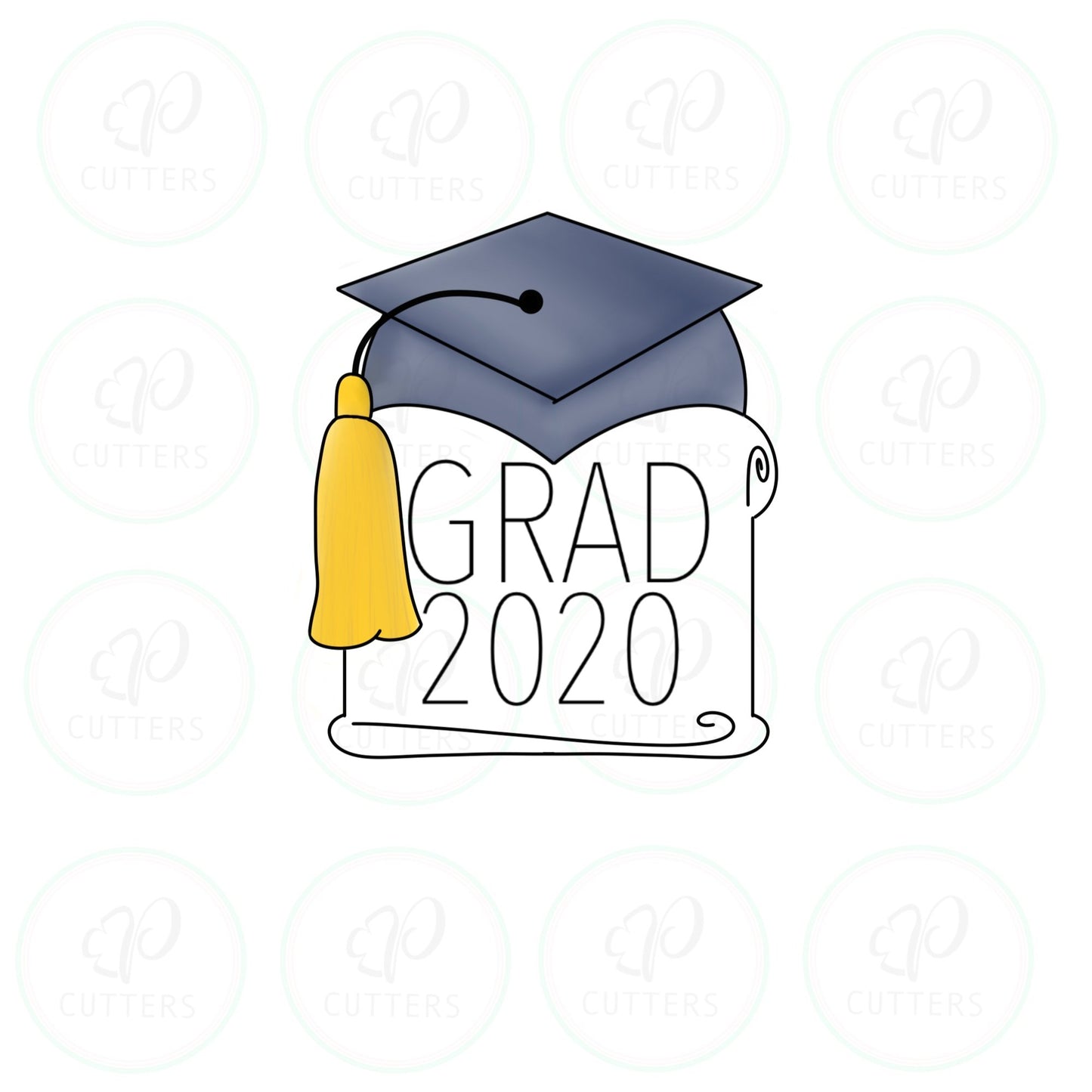 Cap Diploma Plaque Cookie Cutter - Periwinkles Cutters