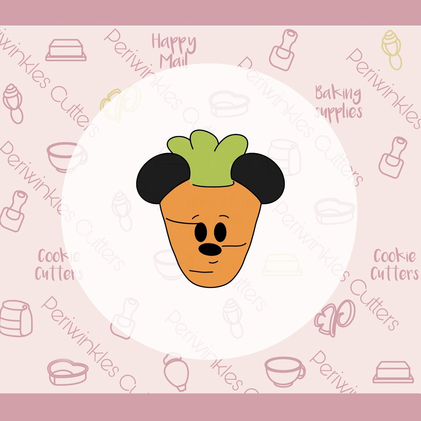 Carrot Mouse Ears Cookie Cutter - Periwinkles Cutters