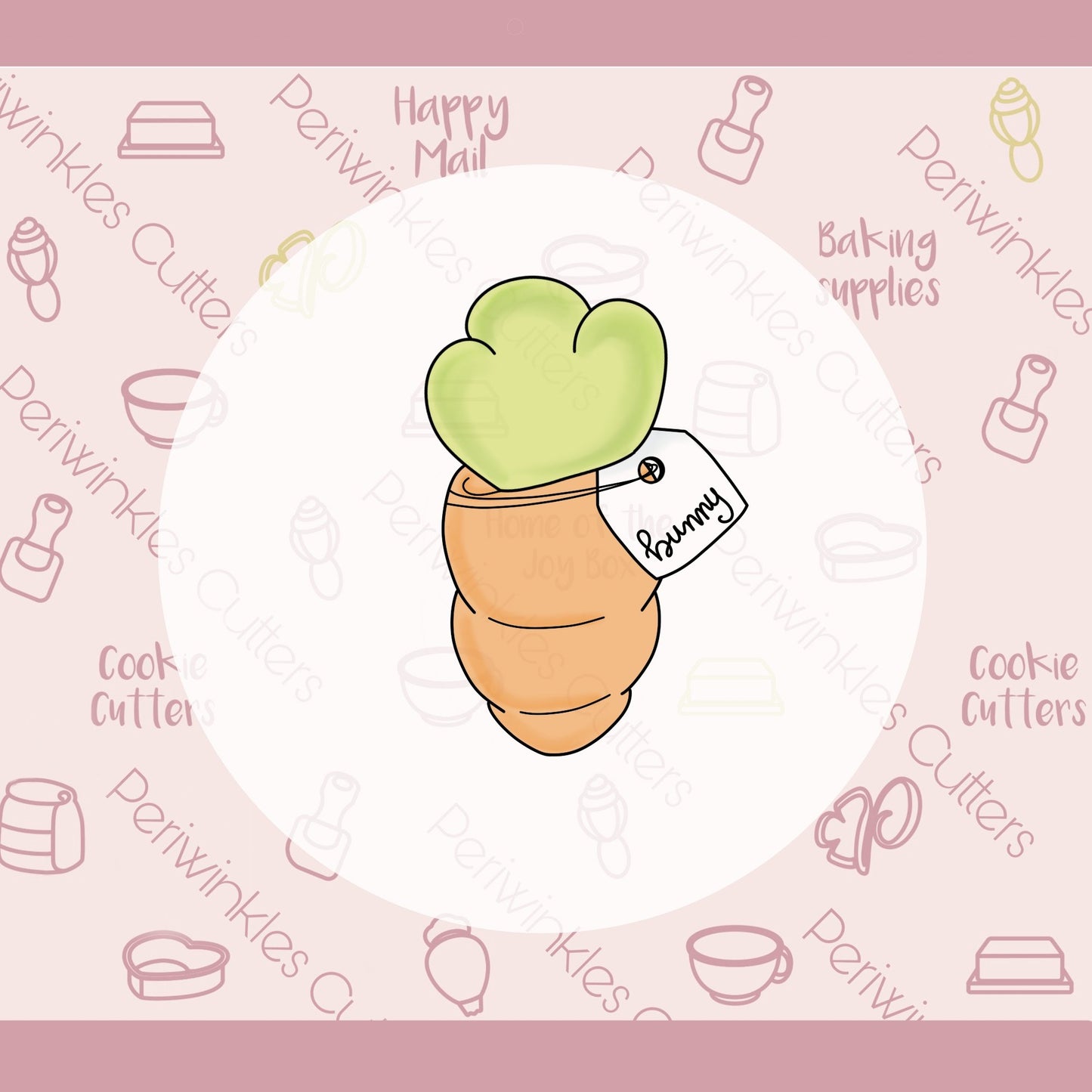 Carrot with Tag Cookie Cutter - Periwinkles Cutters