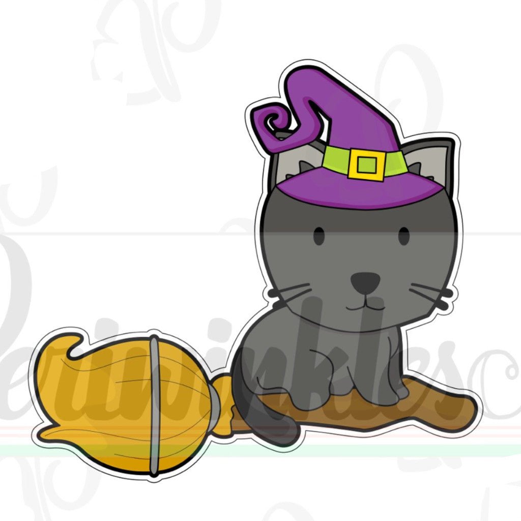 Cat on a Broom Cookie Cutter - Periwinkles Cutters