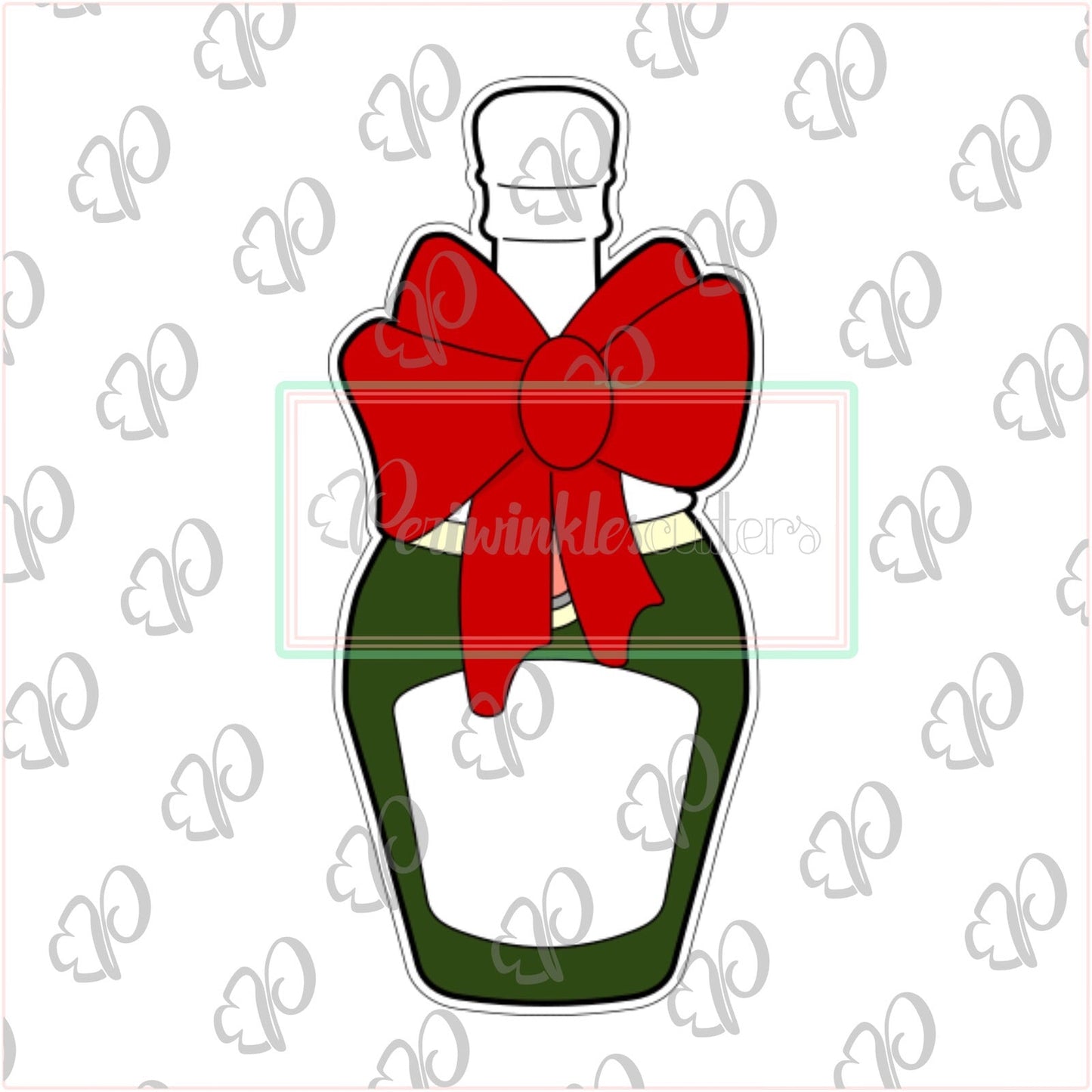 Champagne Bottle with Bow Cookie Cutter - Periwinkles Cutters