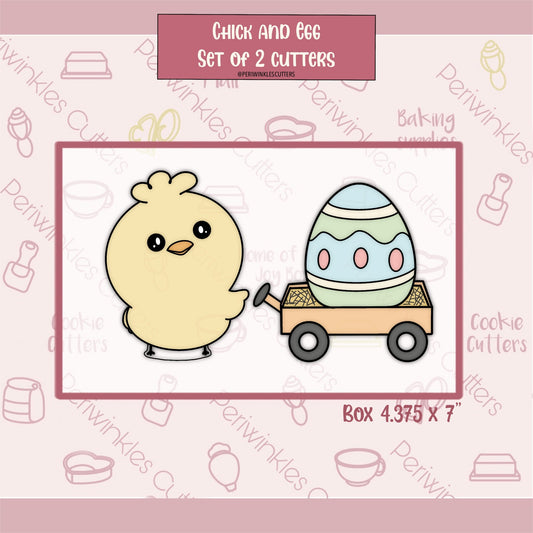 Chick and Egg Set of 2 Cookie Cutter - Periwinkles Cutters