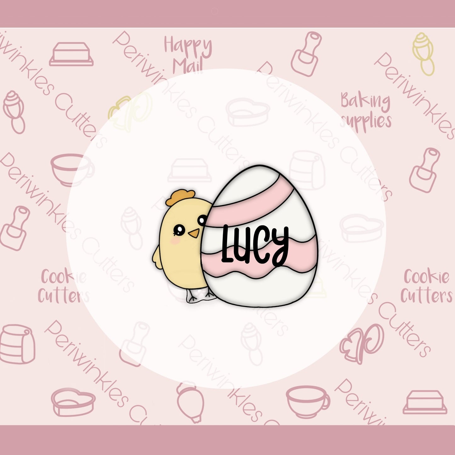 Chick Egg Plaque Cookie Cutter - Periwinkles Cutters