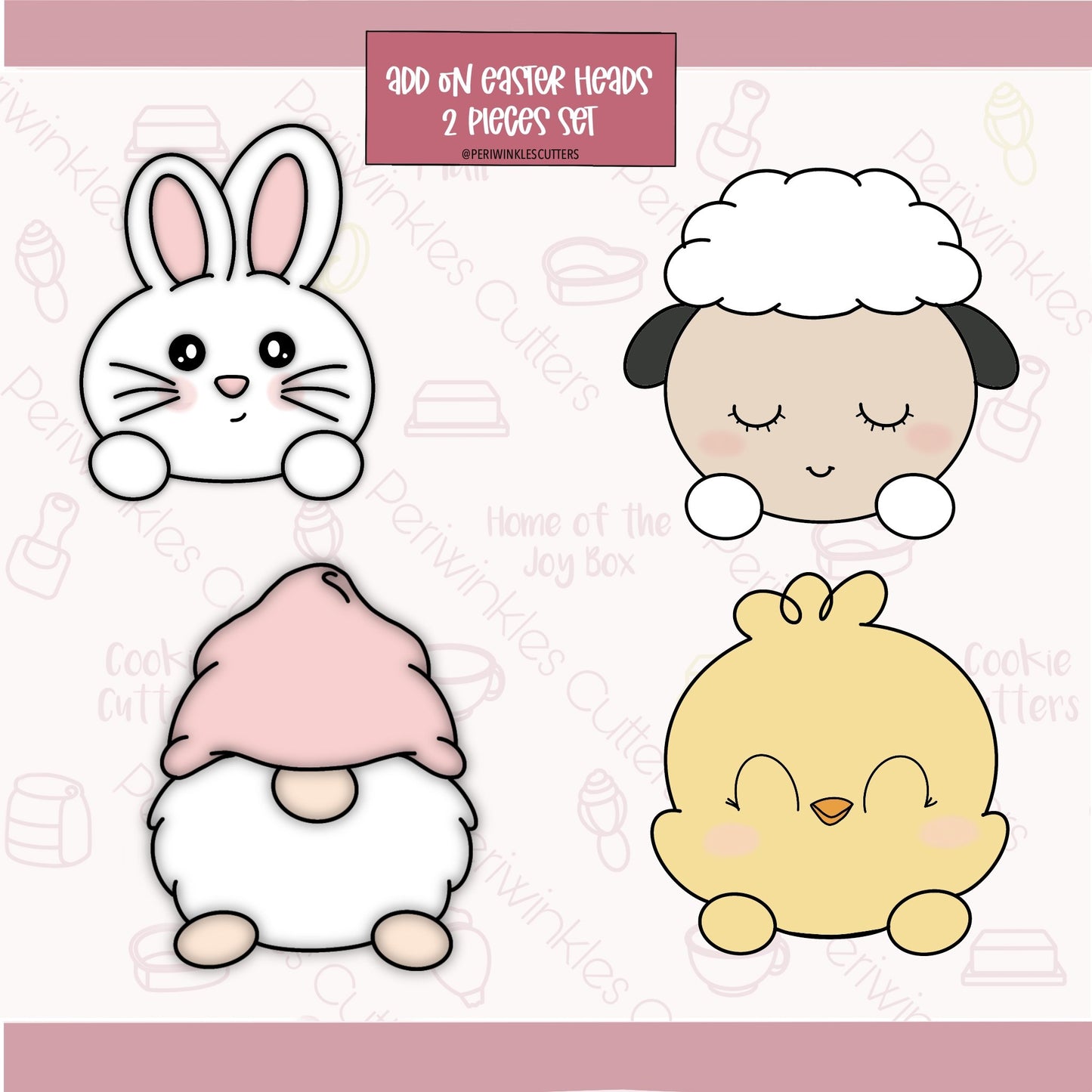 Chick Egg Set of 2 Cookie Cutter - Periwinkles Cutters