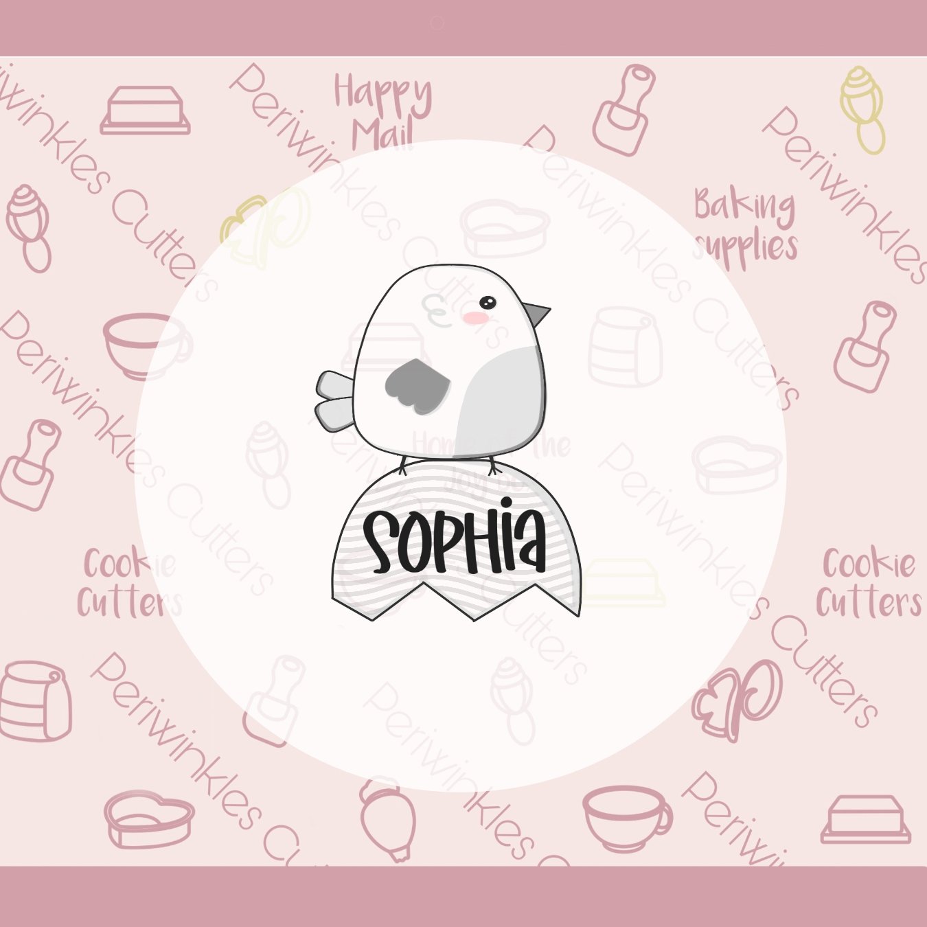 Chick on a Shell Cookie Cutter - Periwinkles Cutters