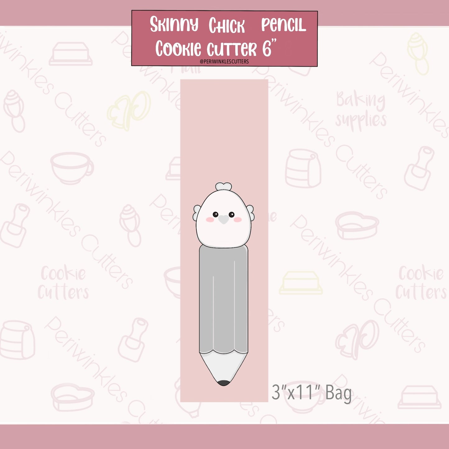 Chick Pencil Long Cookie Cutter - Periwinkles Cutters