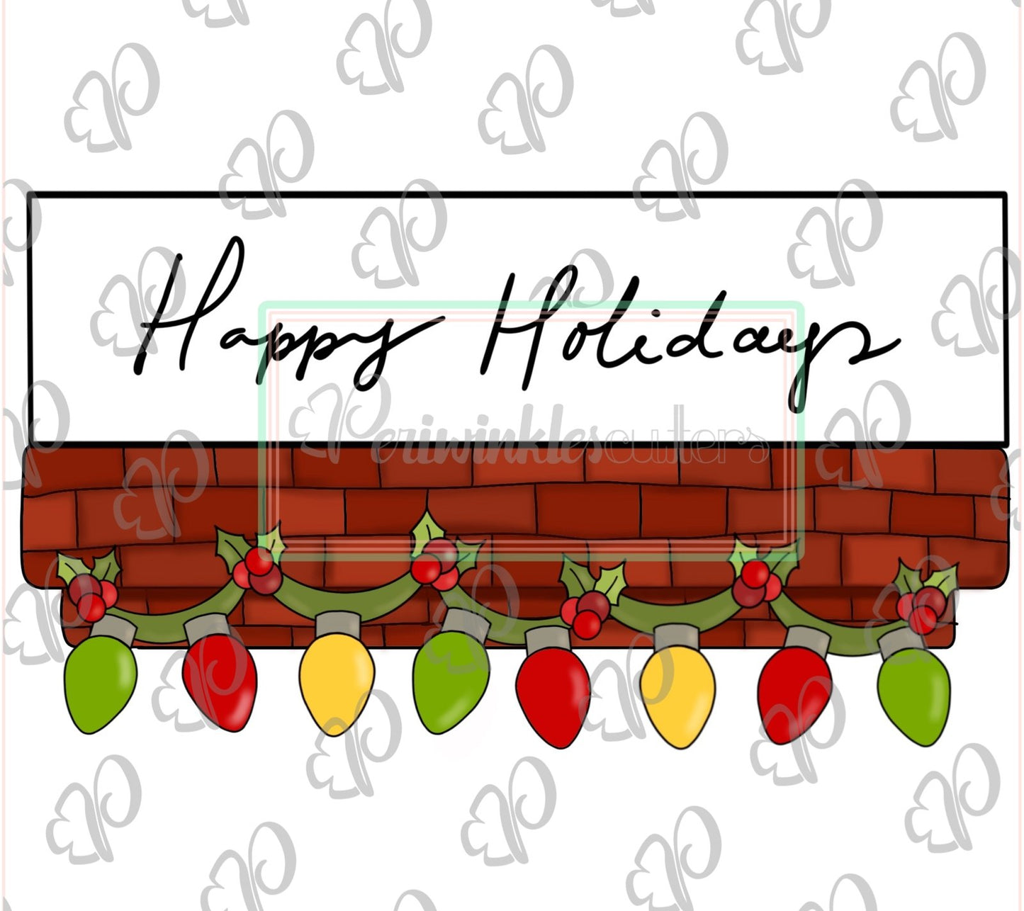 Chimney Christmas Lights Garland Banner Cookie Cutter - Periwinkles Cutters