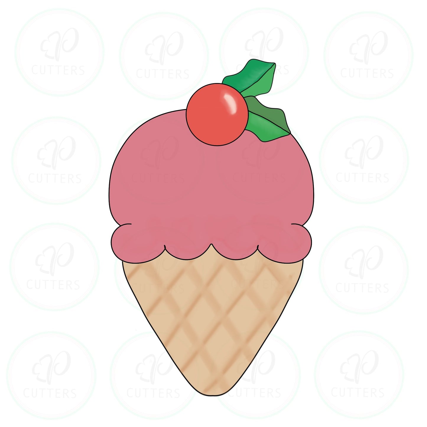 Christmas Ice Cream Cone Cookie Cutter - Periwinkles Cutters