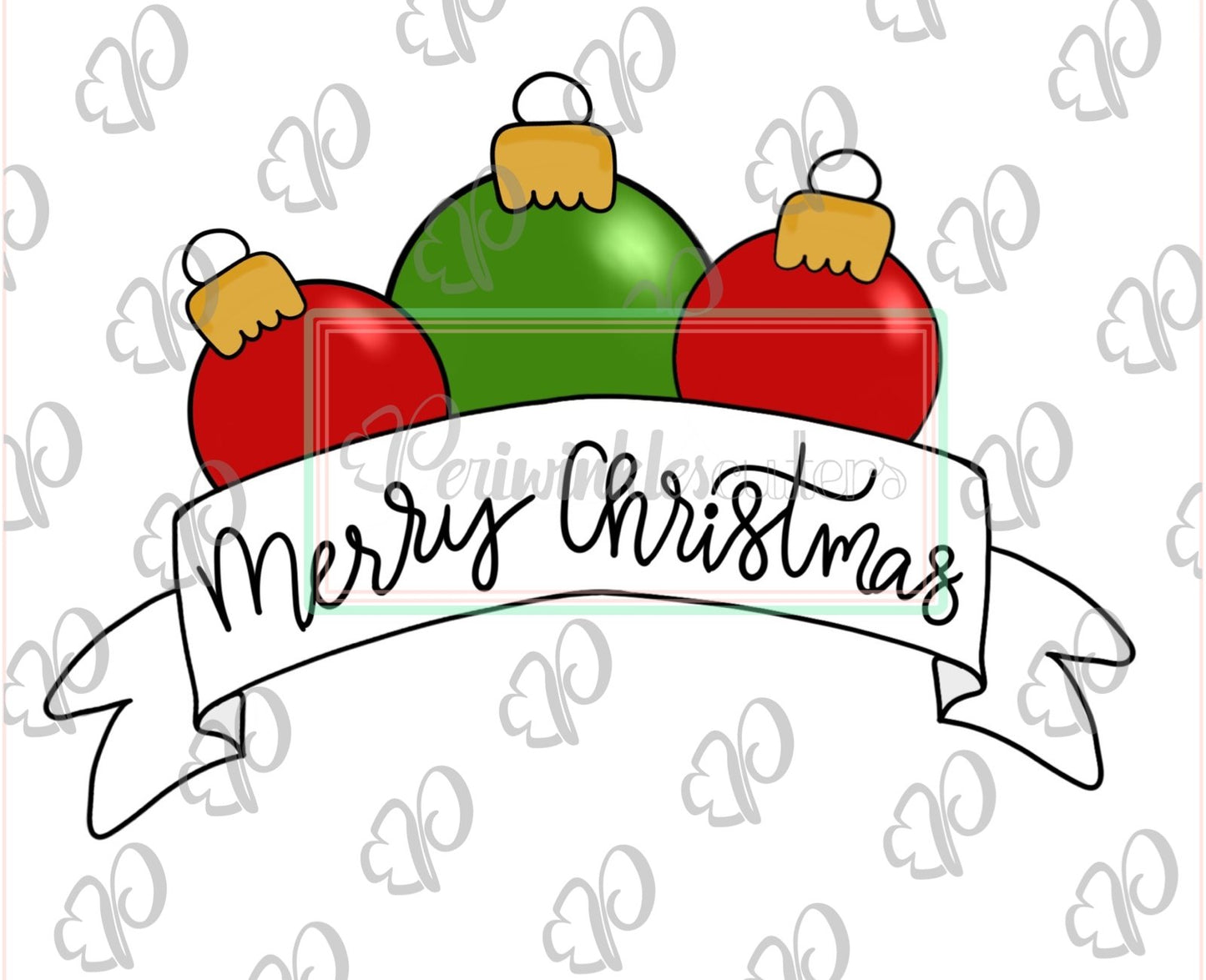 Christmas Ornament Banner Cookie Cutter - Periwinkles Cutters