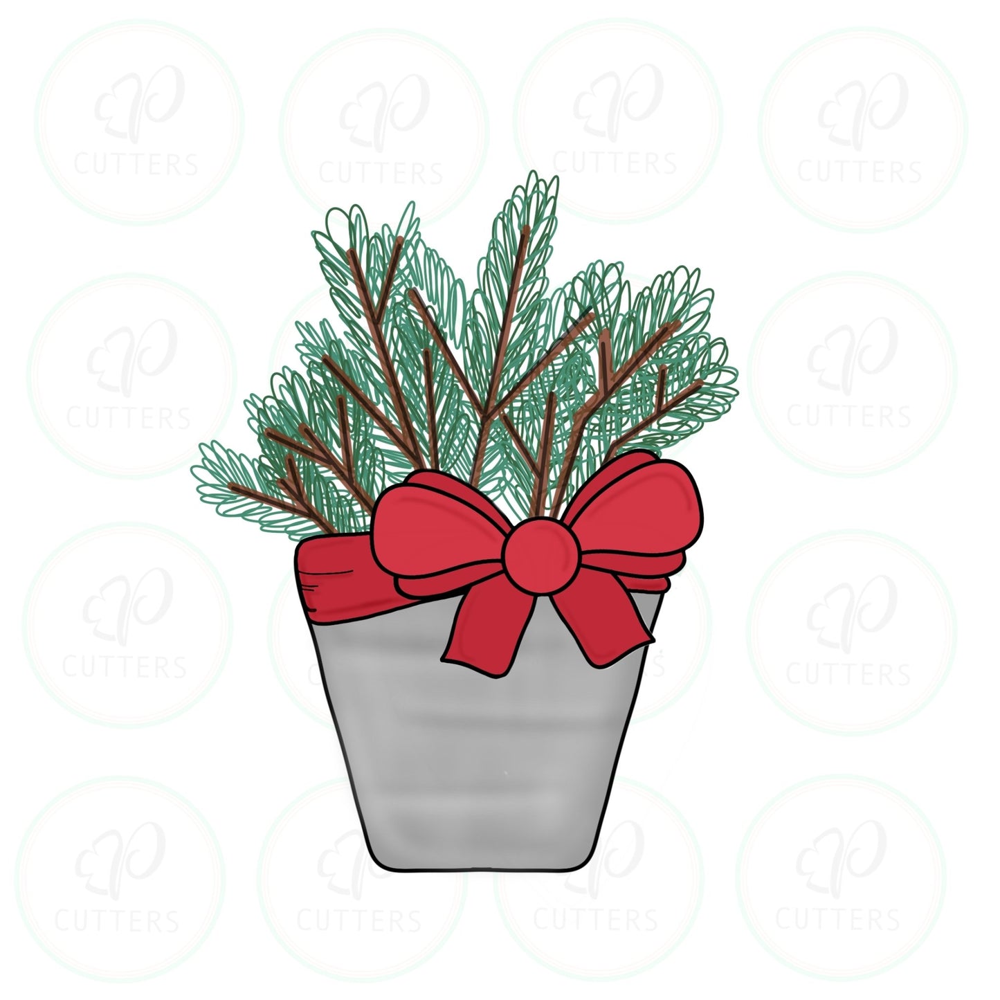 Christmas Pot Cookie Cutter - Periwinkles Cutters