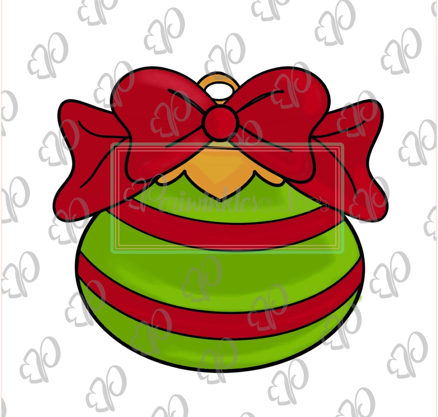 Christmas Round Ornament with Bow Cookie Cutter - Periwinkles Cutters