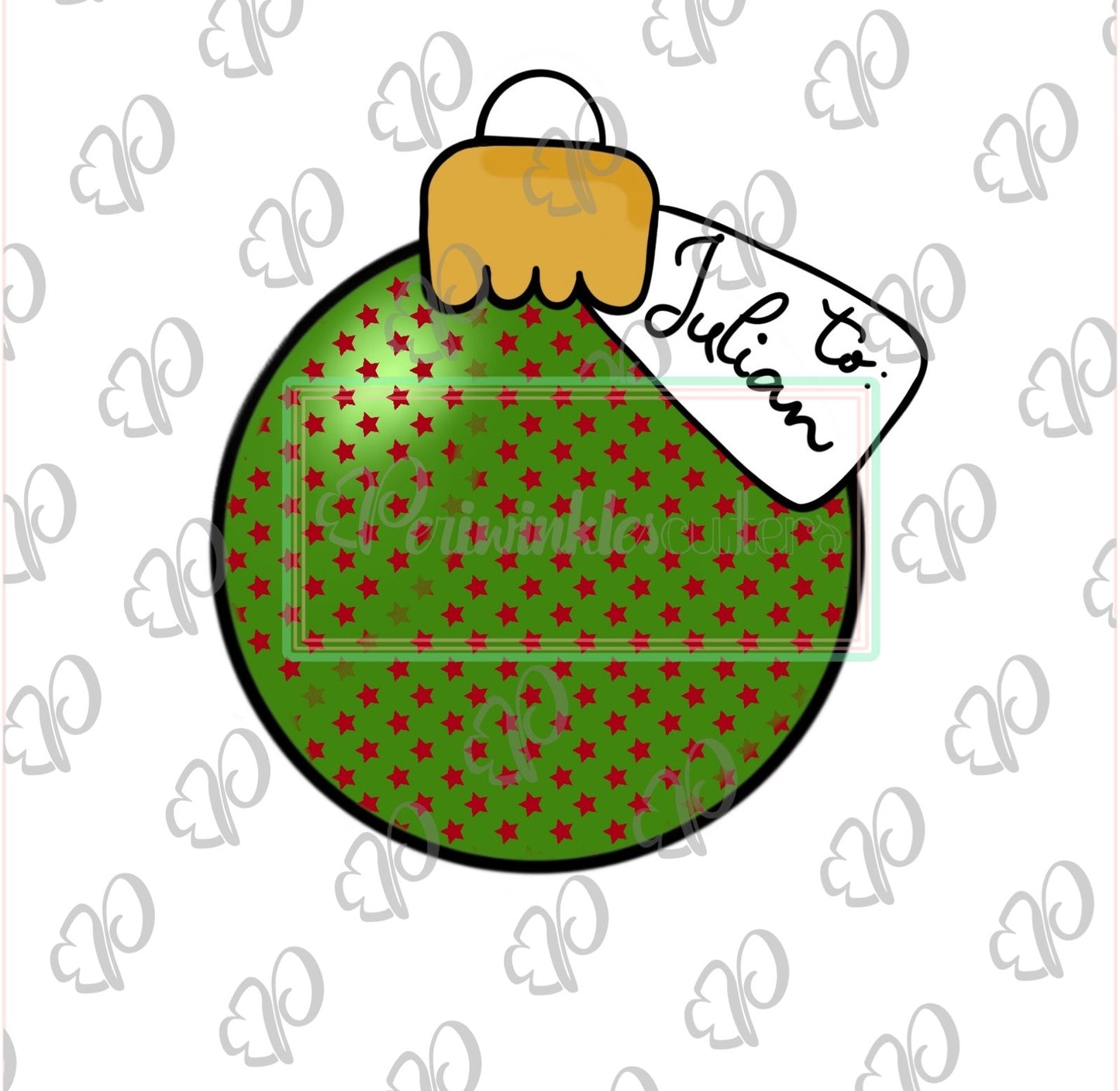 Christmas Round Ornament with Tag Cookie Cutter - Periwinkles Cutters