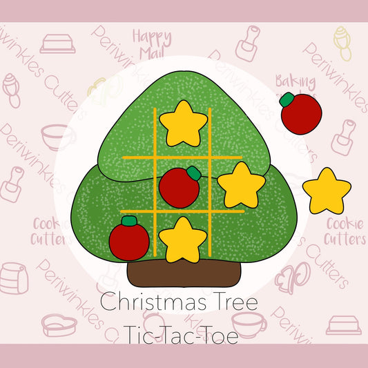 Christmas Tree Tic Tac Toe - Cookie Cutter - Periwinkles Cutters