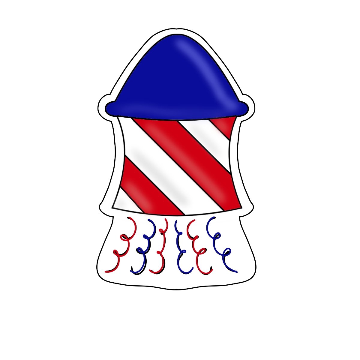 Chubby Firecracker Cookie Cutter - 4th of July Cookie Cutter - Periwinkles Cutters