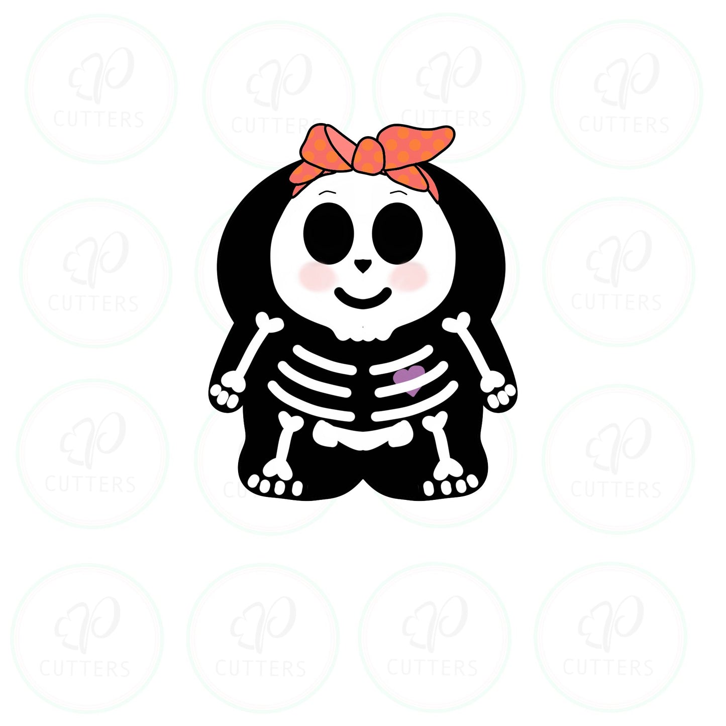Chubby Girly Skeleton Cookie Cutter - Periwinkles Cutters
