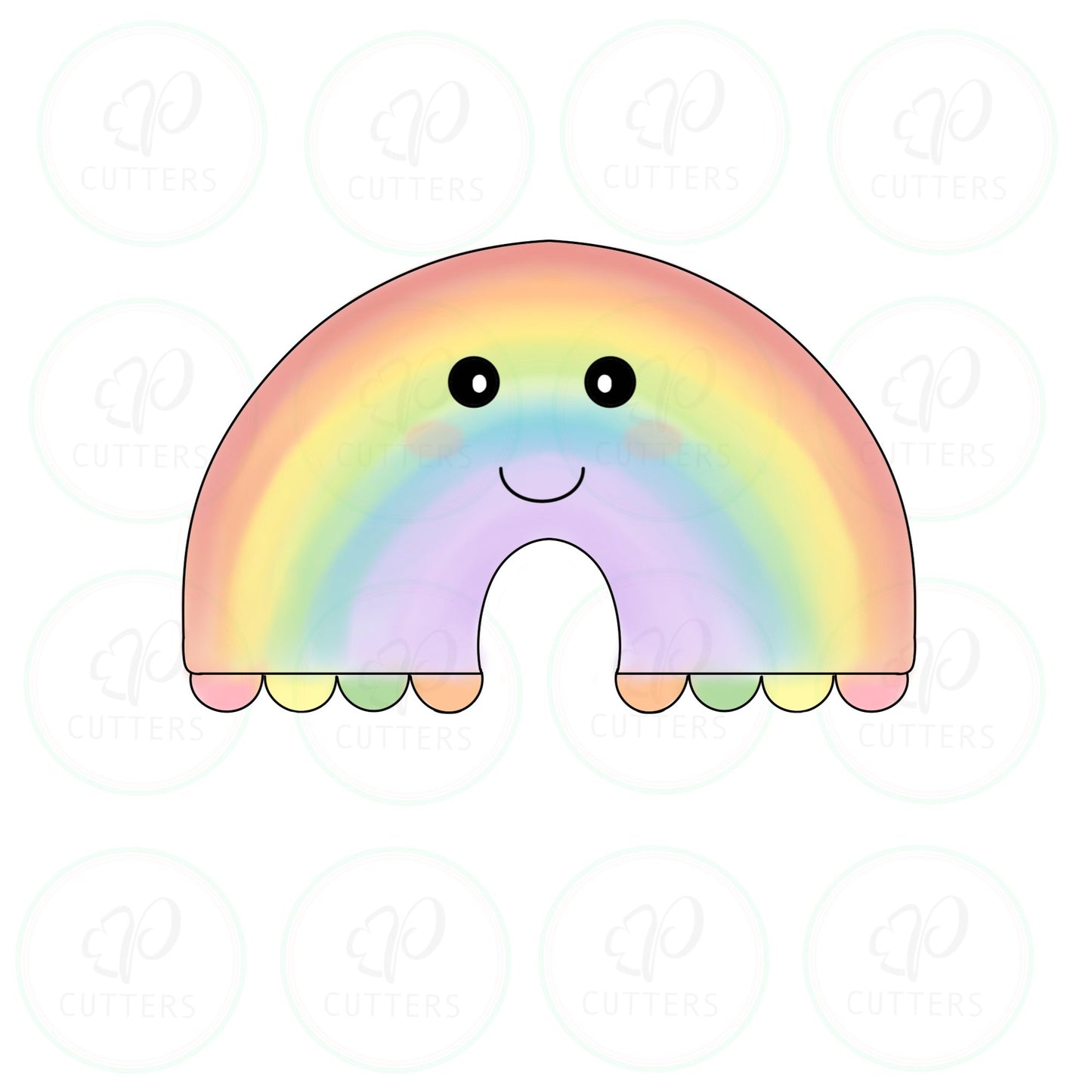 Chubby Modern Rainbow Cookie Cutter - Periwinkles Cutters