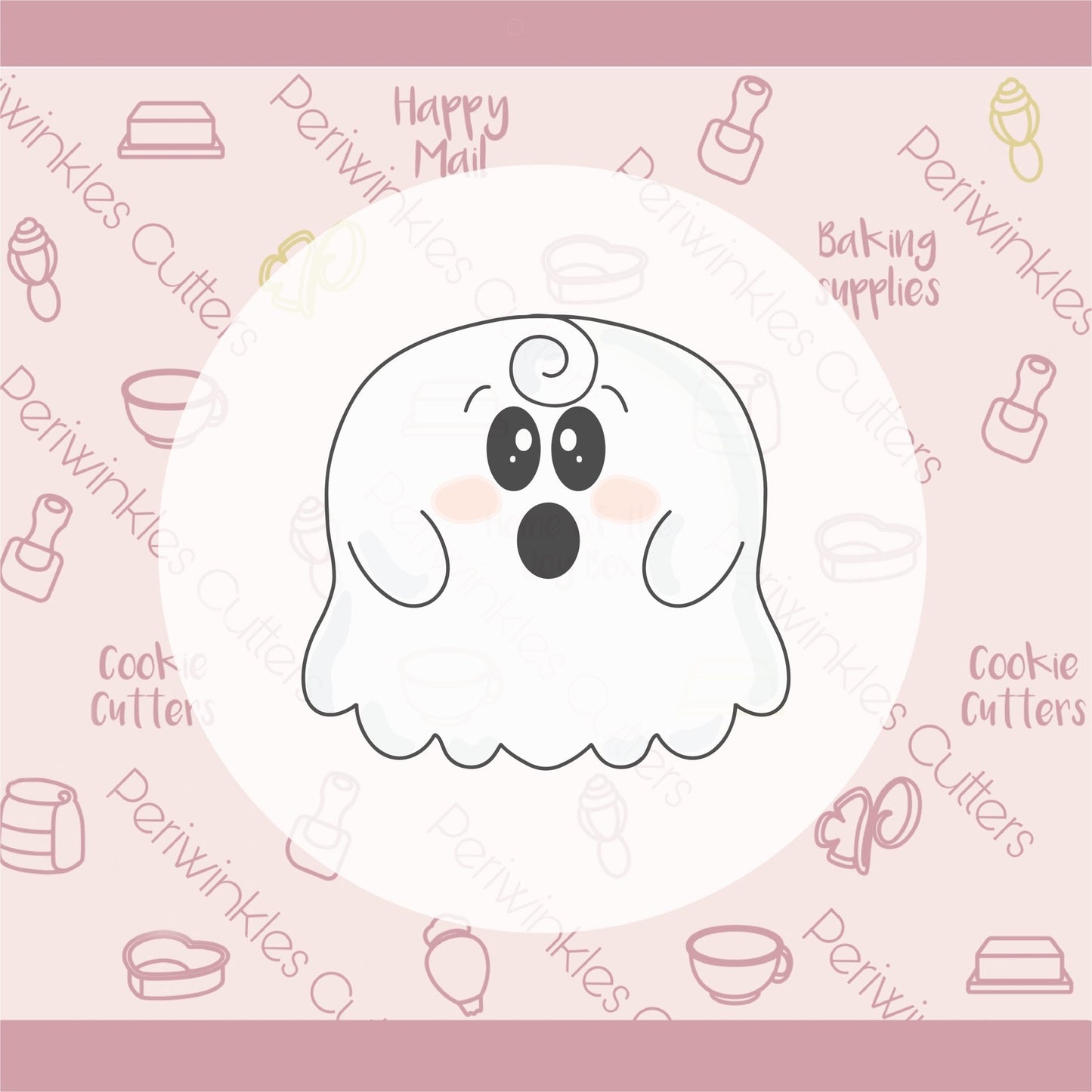 Chubby Round Ghost Cookie Cutter - Periwinkles Cutters