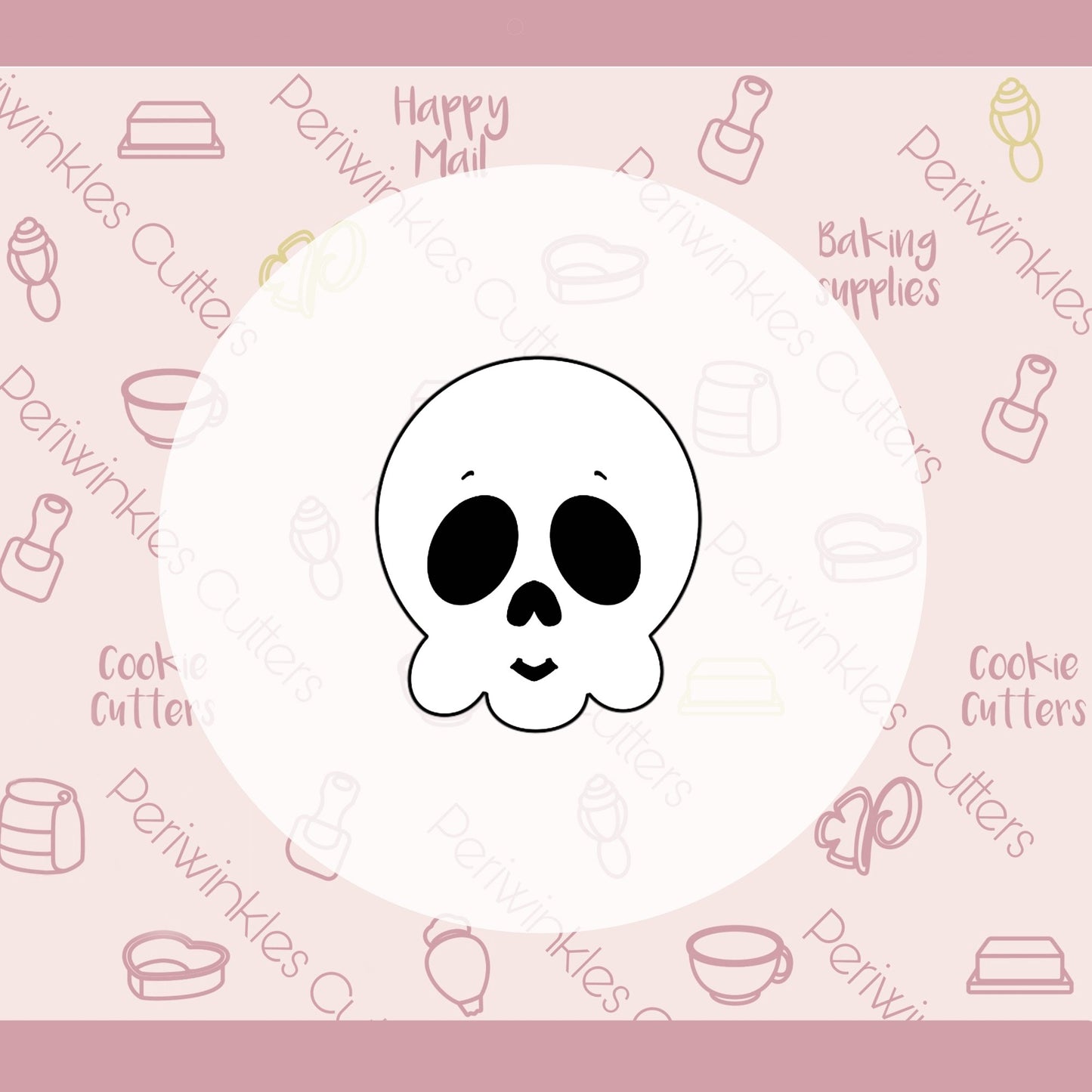 Chubby Skull Cookie Cutter - Periwinkles Cutters