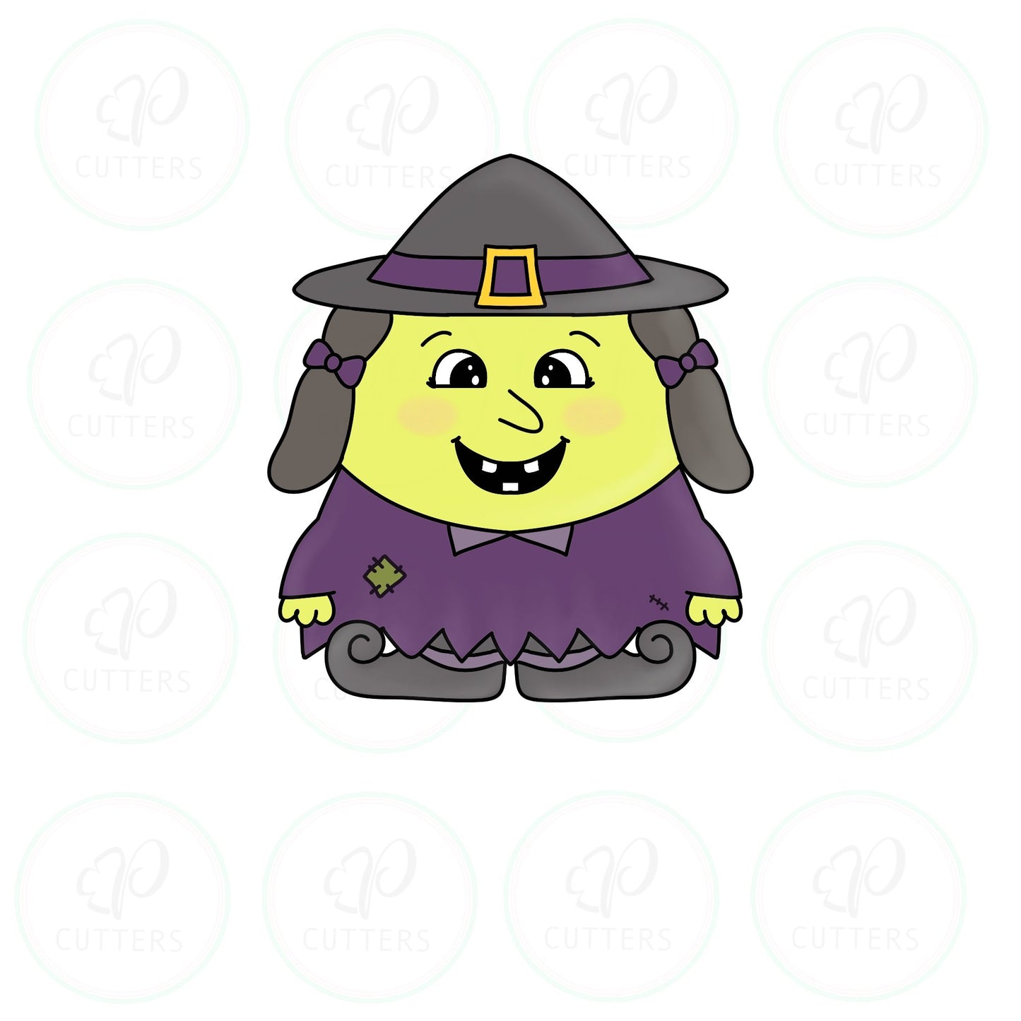 Chubby Witch Cookie Cutter - Periwinkles Cutters