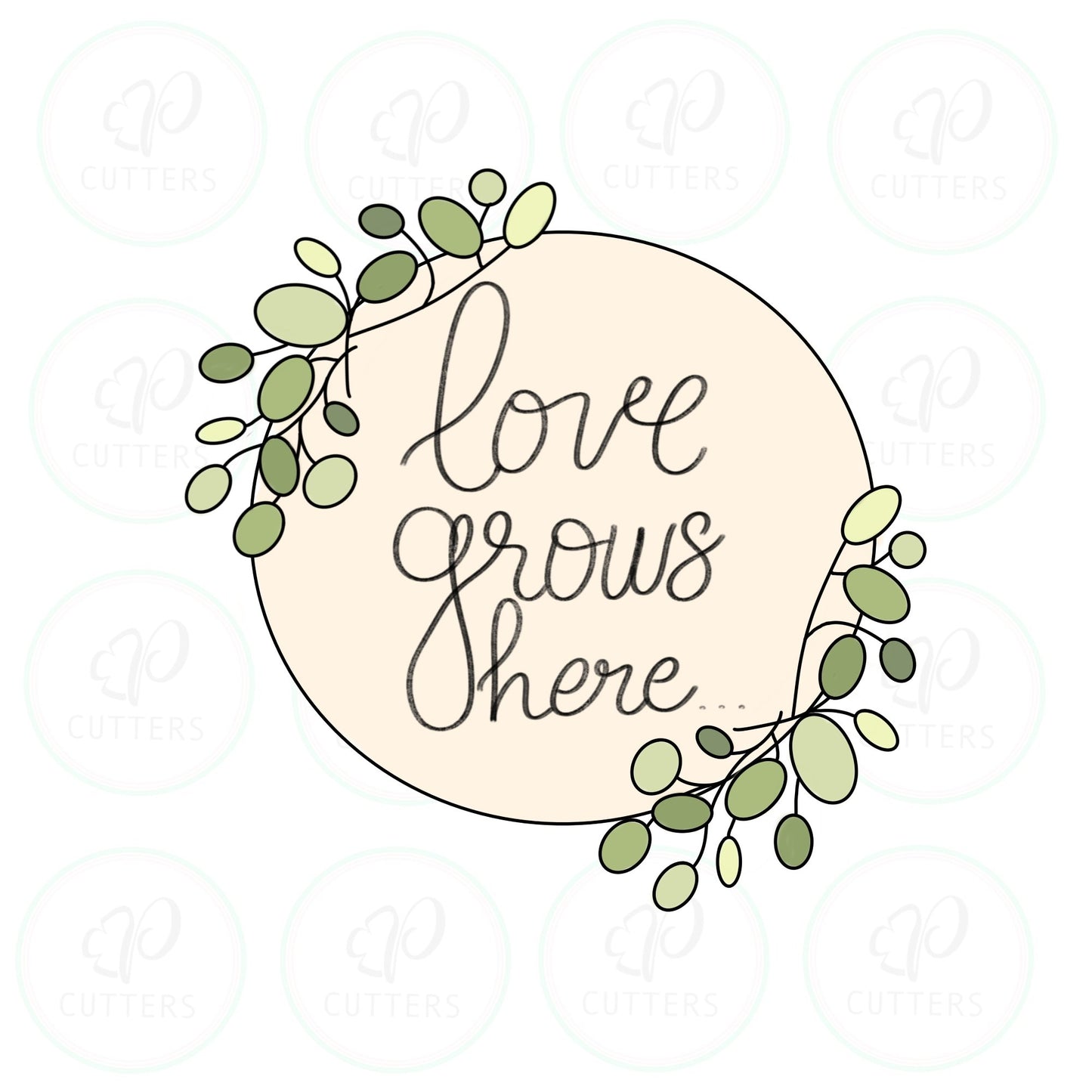 Circle Greenery Plaque Cookie Cutter - Periwinkles Cutters