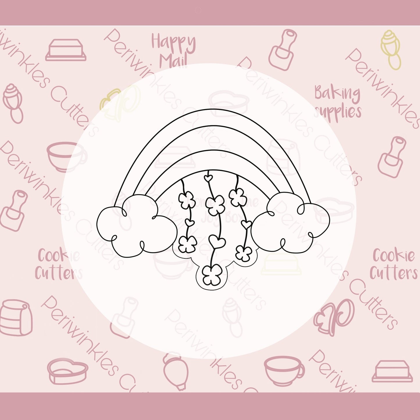 Clover Rainbow Shower Cookie Cutter - Periwinkles Cutters