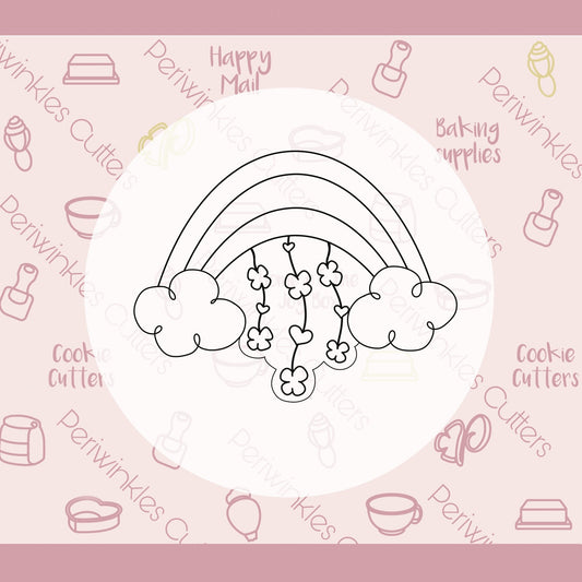 Clover Rainbow Shower Cookie Cutter - Periwinkles Cutters