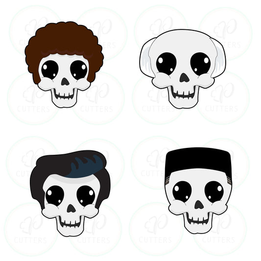 Cool Hi-Top Fade Hair Skull Cookie Cutter - Periwinkles Cutters