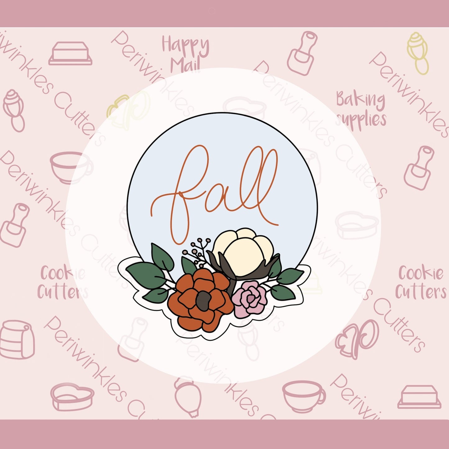 Cotton Round Frame Cookie Cutter - Periwinkles Cutters