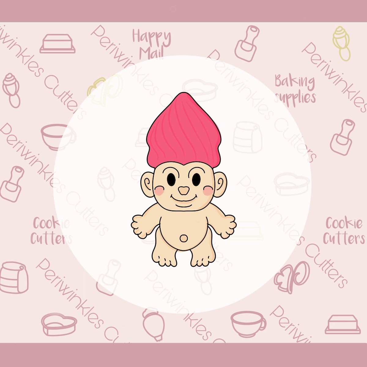 Crazy Hair Doll Cookie Cutter - Periwinkles Cutters