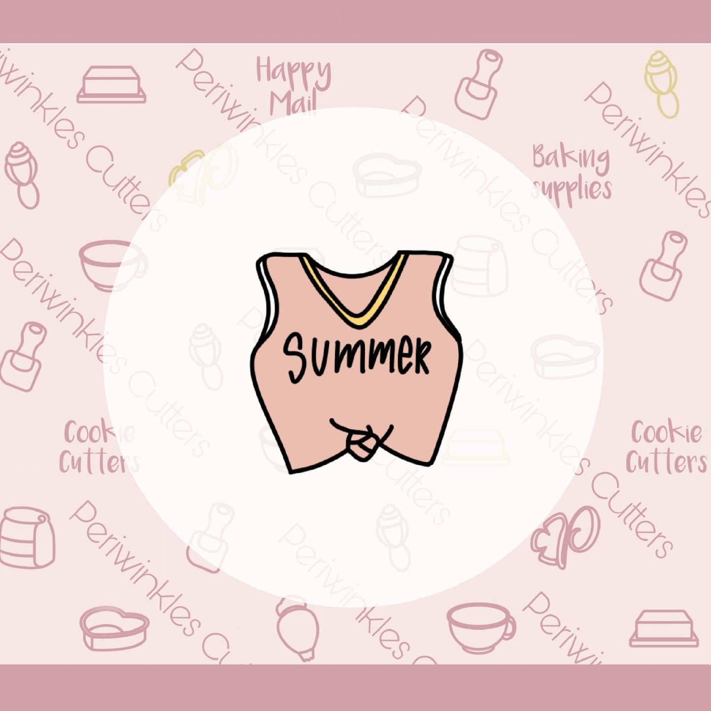 Crop Tank Top Cookie Cutter - Periwinkles Cutters