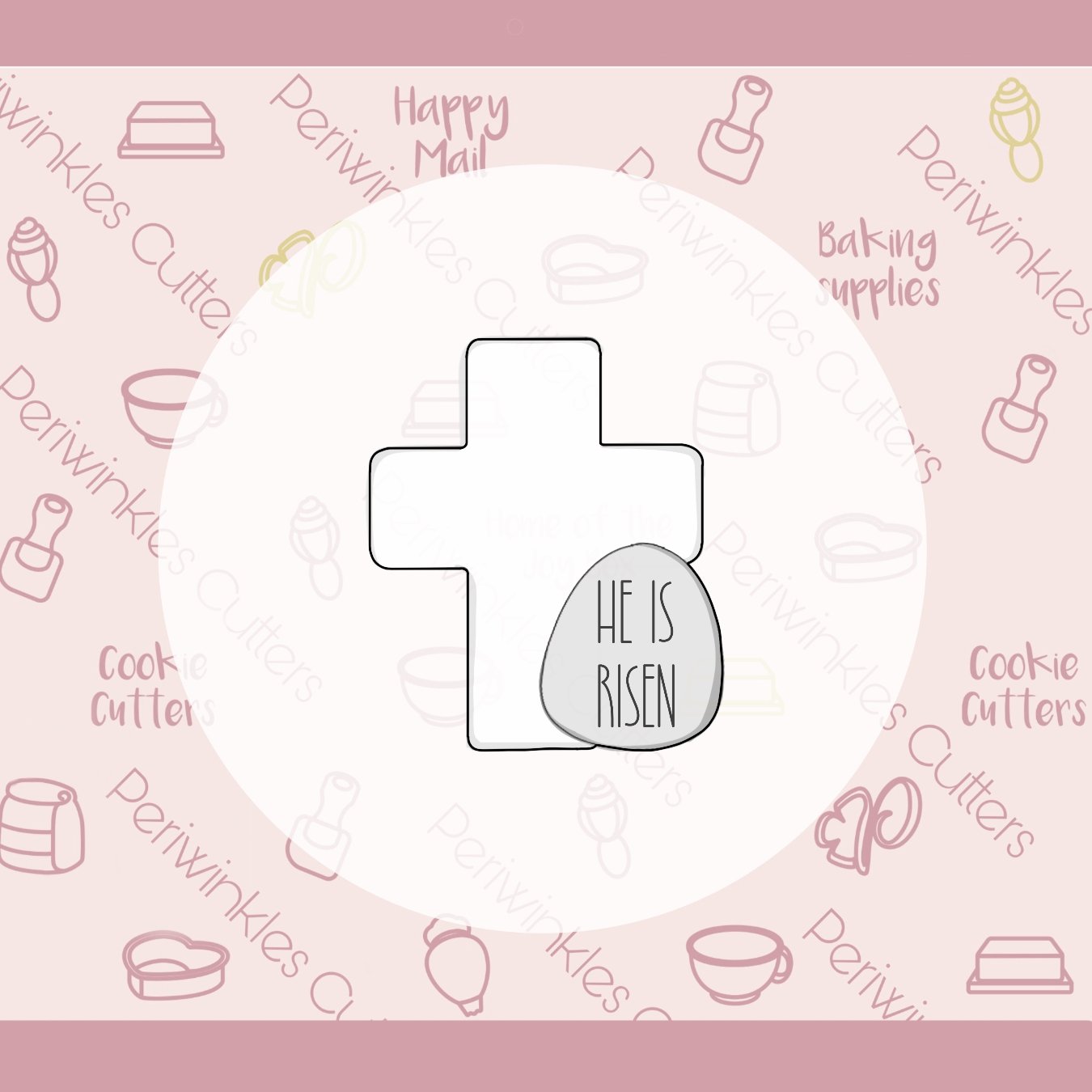 Cross with Egg Cookie Cutter - Periwinkles Cutters