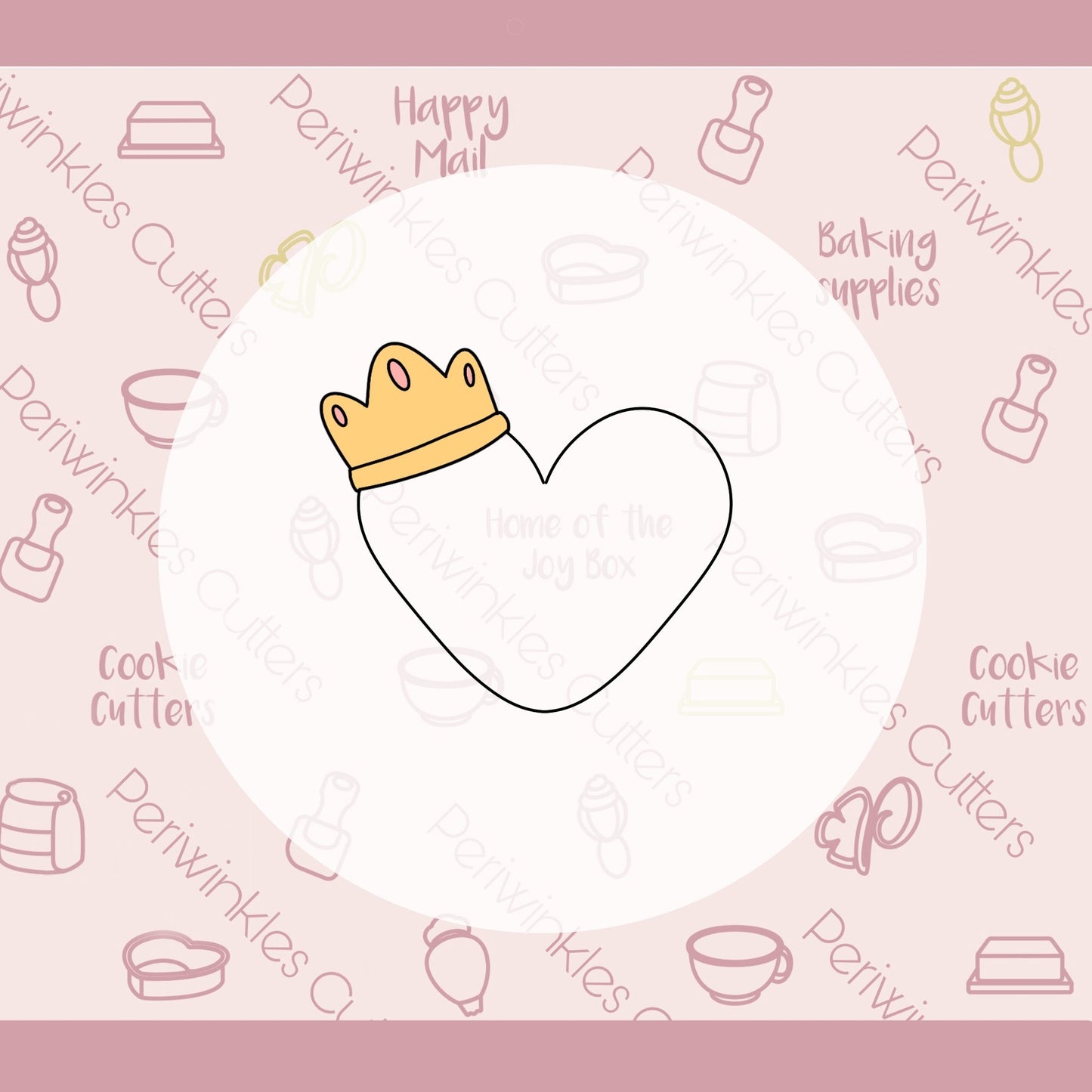 Crown Heart Cookie Cutter - Periwinkles Cutters