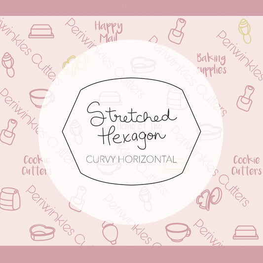 Curvy Stretched Hexagon Horizontal Cookie Cutter - Periwinkles Cutters