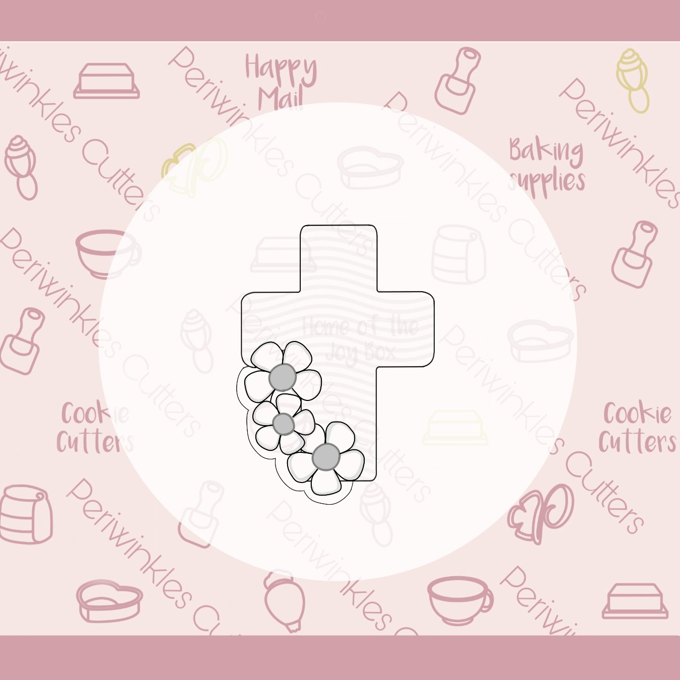 Daisy Cross Cookie Cutter - Periwinkles Cutters