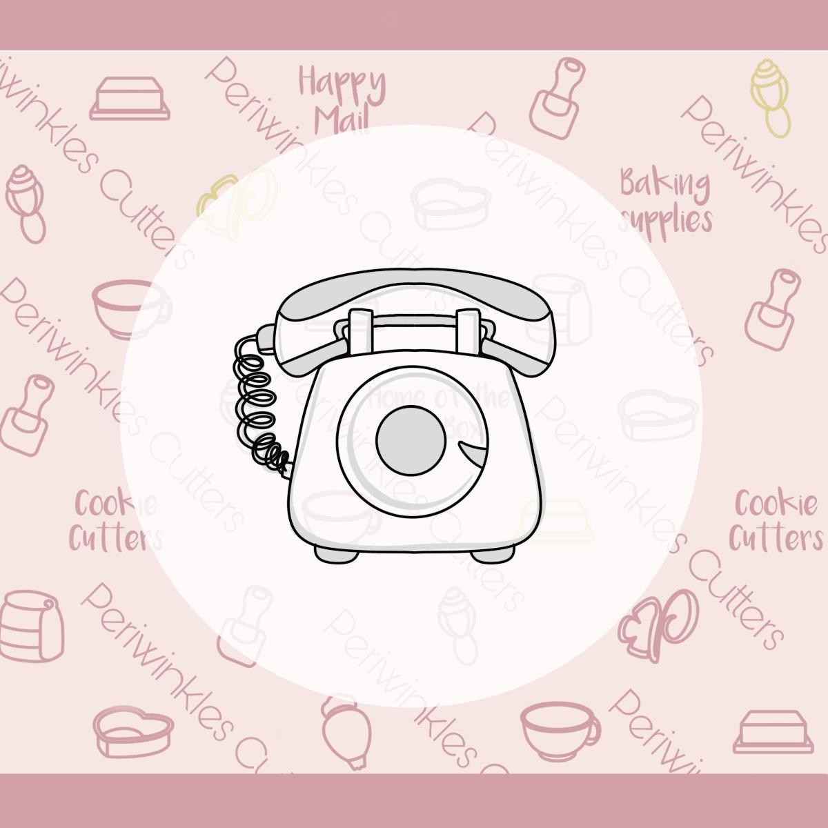 Desk Telephone Cookie Cutter - Periwinkles Cutters