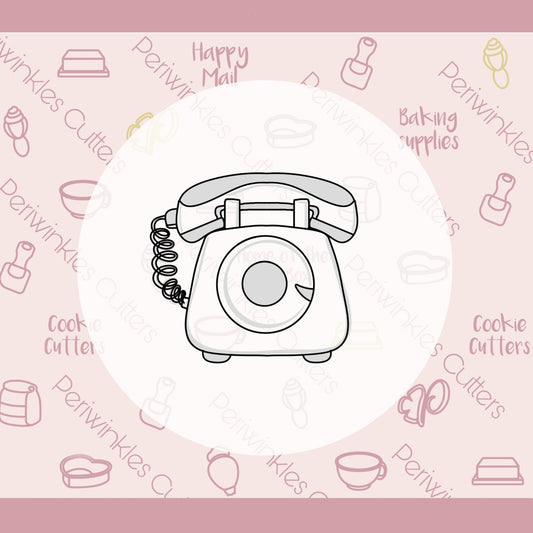 Desk Telephone Cookie Cutter - Periwinkles Cutters