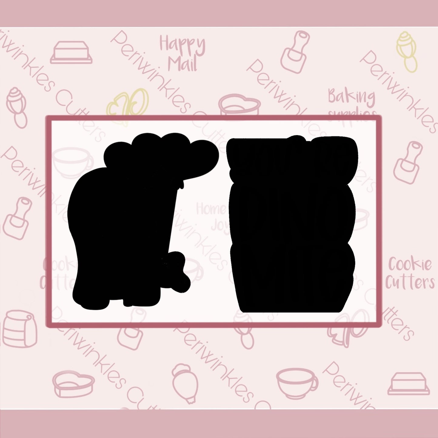 DINO-MITE Set of 2 Cookie Cutter - Periwinkles Cutters