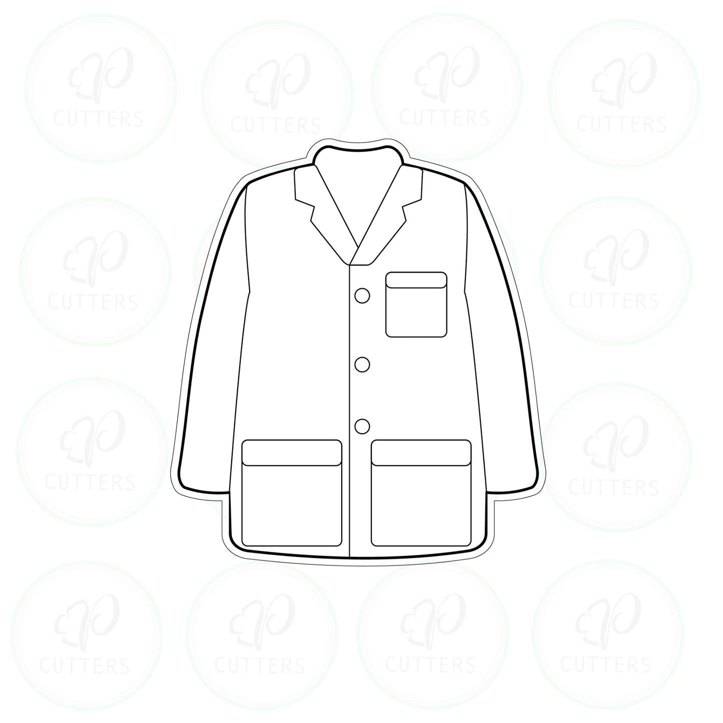 Doctor Gown Cookie Cutter - Lab Coat Cookie Cutter - Periwinkles Cutters