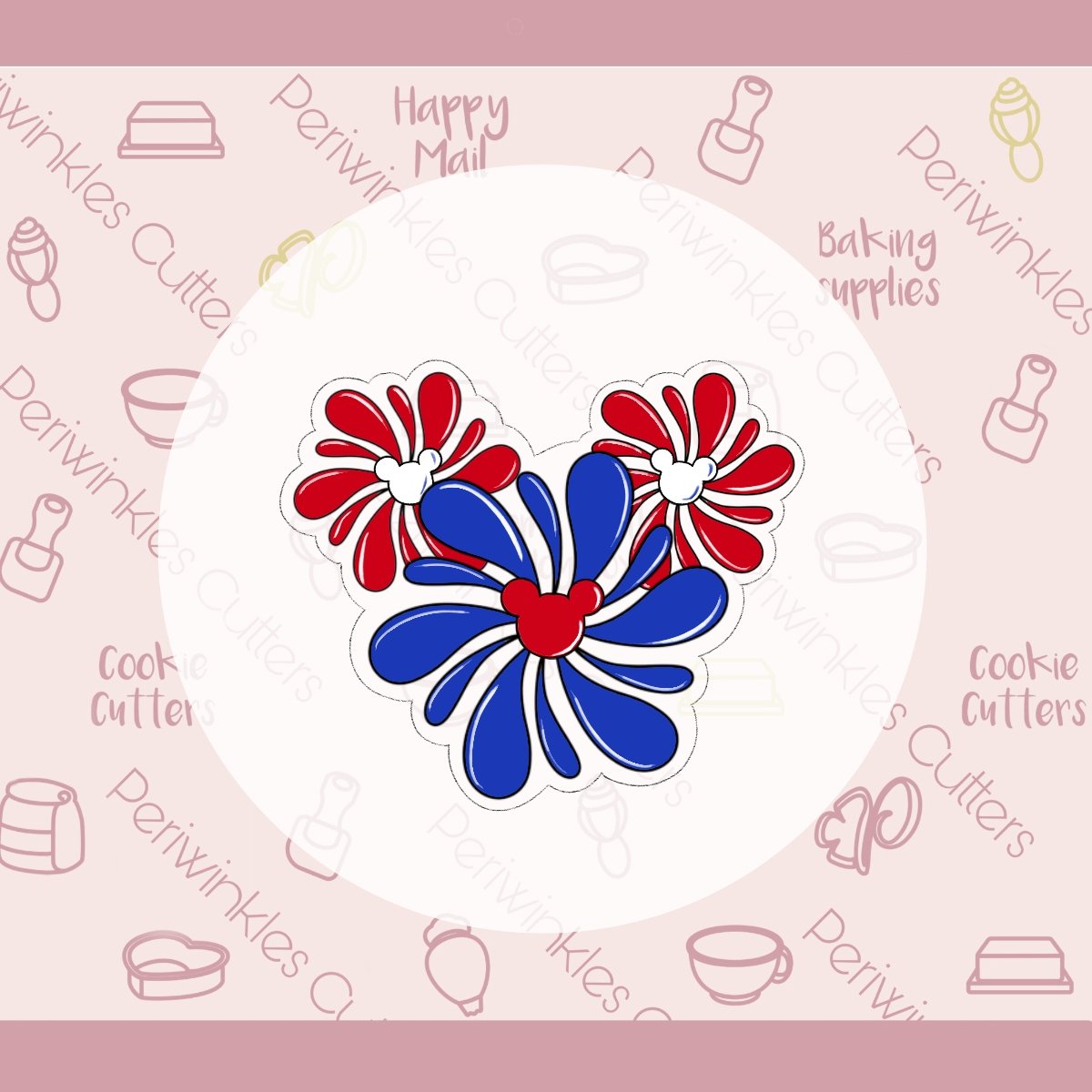 Ears Firework Cookie Cutter - Periwinkles Cutters