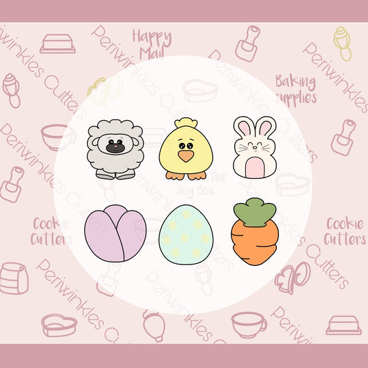Easter 2021 Mini Set of 6 Cookie Cutter - Periwinkles Cutters