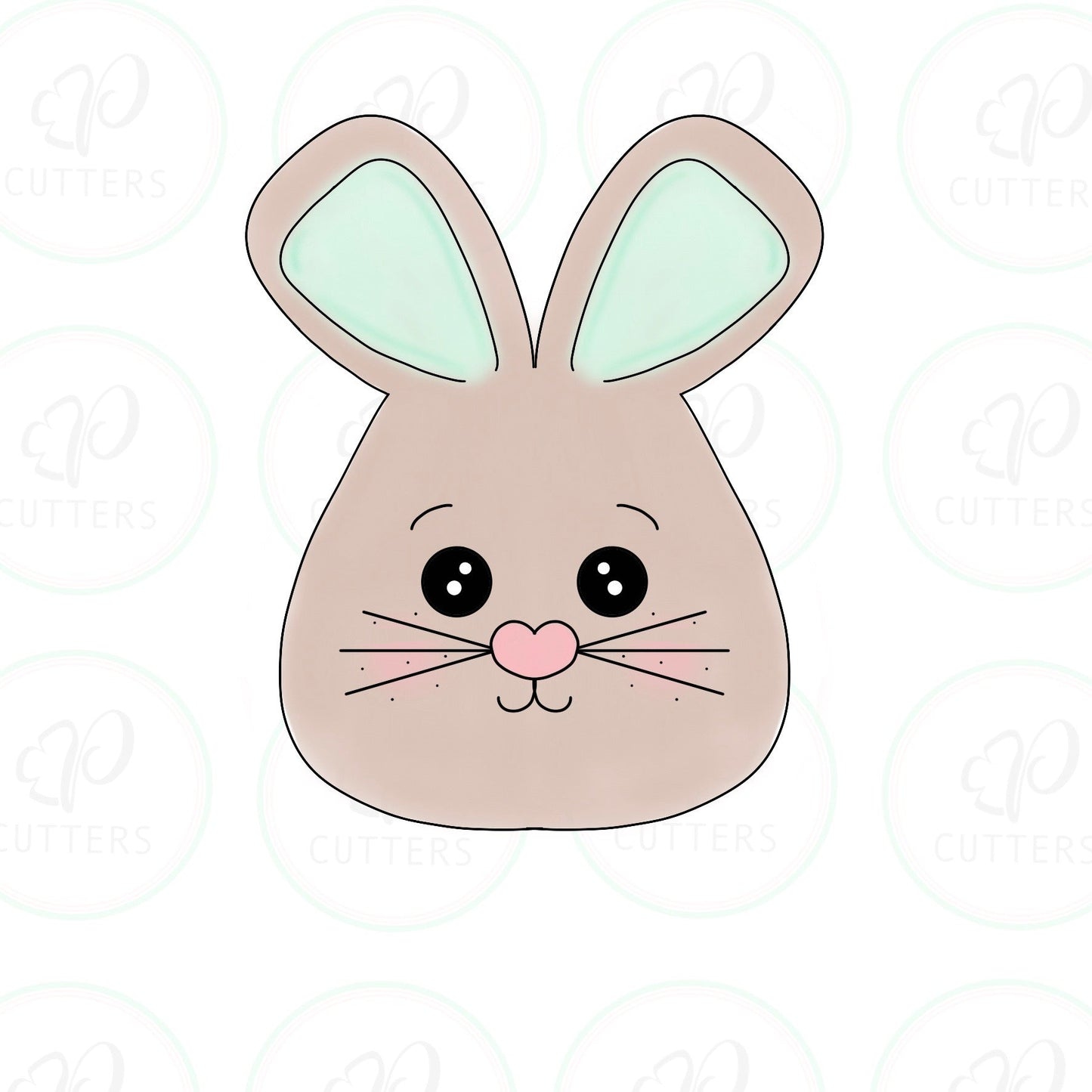 Easter Bunny Head Cookie Cutter - Periwinkles Cutters