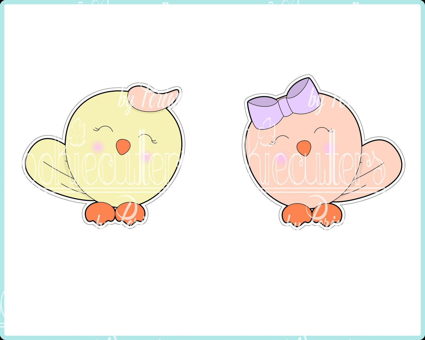 Easter Chicks Boy and Girl Cookie Cutter - Periwinkles Cutters